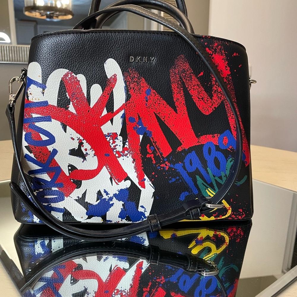 DKNY Black Multicolor Graffiti Women's Bag